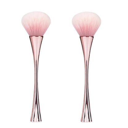 2-Pack Rose Gold Nail Art Dust Powder Remover Brush – Soft Cleaner Brush for Acrylic Nails, Manicure, and Makeup, Ideal Women's Birthday Gift