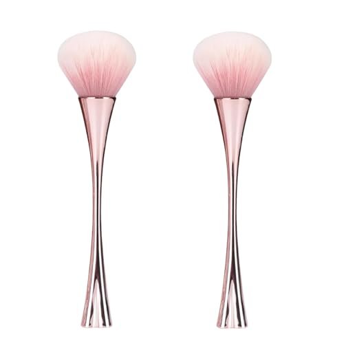2-Pack Rose Gold Nail Art Dust Powder Remover Brush – Soft Cleaner Brush for Acrylic Nails, Manicure, and Makeup, Ideal Women's Birthday Gift - görsel 2