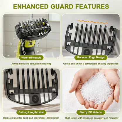 CR8GR8 Guide Comb Set 0.5-9mm for Norelco Trimmers - Compatible with QP2724, QP2834, QP2520, QP2620 - Includes 12 Guards, Cleaning Brush & Storage Bag