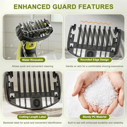 CR8GR8 Guide Comb Set 0.5-9mm for Norelco Trimmers - Compatible with QP2724, QP2834, QP2520, QP2620 - Includes 12 Guards, Cleaning Brush & Storage Bag