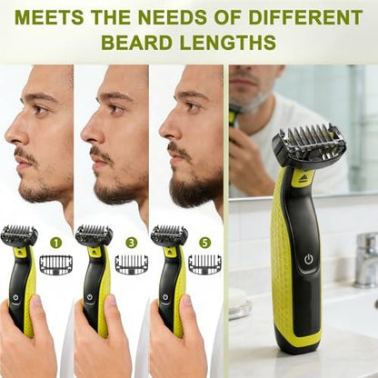 CR8GR8 Guide Comb Set 0.5-9mm for Norelco Trimmers - Compatible with QP2724, QP2834, QP2520, QP2620 - Includes 12 Guards, Cleaning Brush & Storage Bag