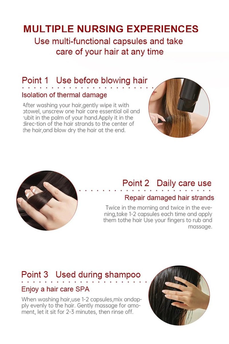 Hair Treatment Serum Capsules – 80 Pack with Argan, Avocado & Macadamia Oils for Repairing Dry, Damaged, Frizzy Hair | Vitamins A, C, E & Pro B5 | Leave-In Treatment for Women & Men Avelisse