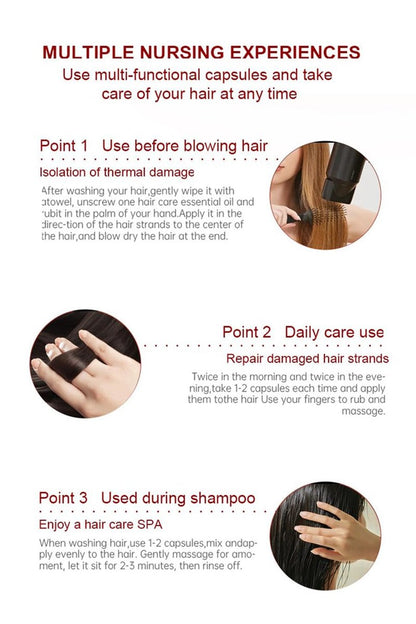 Hair Treatment Serum Capsules – 80 Pack with Argan, Avocado & Macadamia Oils for Repairing Dry, Damaged, Frizzy Hair | Vitamins A, C, E & Pro B5 | Leave-In Treatment for Women & Men Avelisse