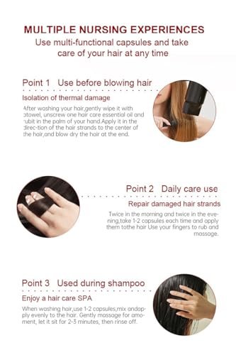 Hair Treatment Serum Capsules – 80 Pack with Argan, Avocado & Macadamia Oils for Repairing Dry, Damaged, Frizzy Hair | Vitamins A, C, E & Pro B5 | Leave-In Treatment for Women & Men Avelisse