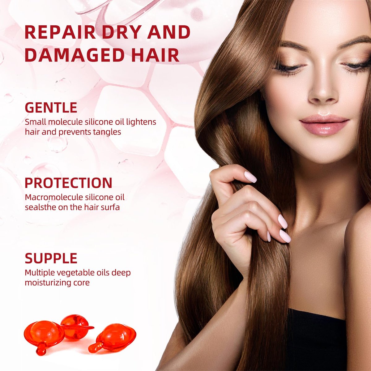 Hair Treatment Serum Capsules – 80 Pack with Argan, Avocado & Macadamia Oils for Repairing Dry, Damaged, Frizzy Hair | Vitamins A, C, E & Pro B5 | Leave-In Treatment for Women & Men Avelisse