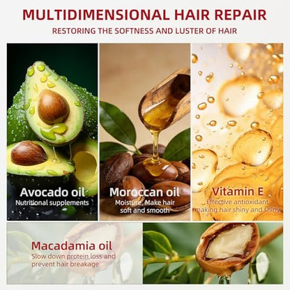 Hair Treatment Serum Capsules – 80 Pack with Argan, Avocado & Macadamia Oils for Repairing Dry, Damaged, Frizzy Hair | Vitamins A, C, E & Pro B5 | Leave-In Treatment for Women & Men Avelisse