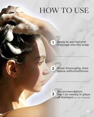 JVR Charcoal Scalp Scrub Shampoo 2-in-1 Exfoliator - Sea Salt & Tea Tree Oil Clarifying Cleanser for Dry or Oily Scalp, Vegan & Cruelty Free, 8.8 oz Avelisse