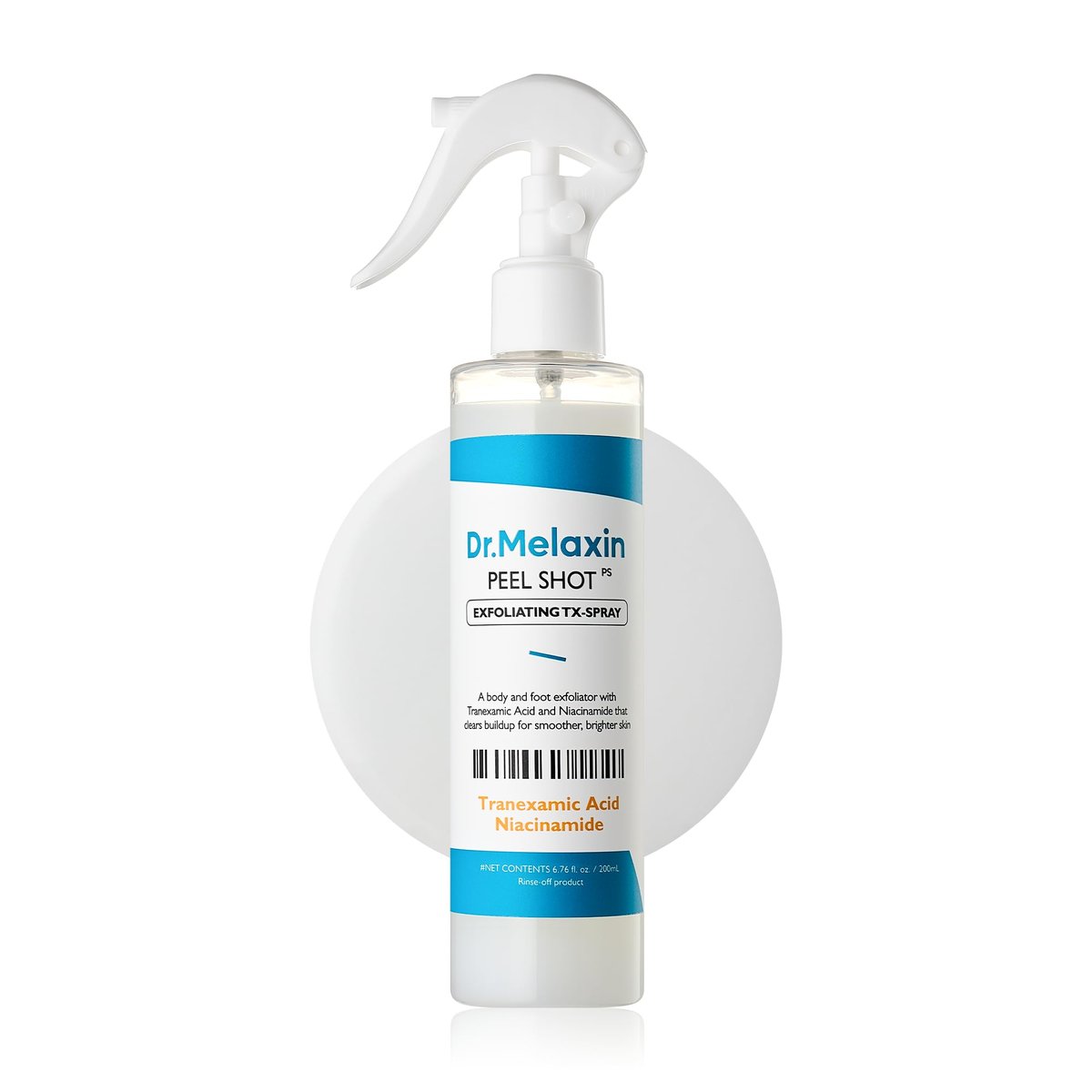 Dr.Melaxin TX Peel Shot Body Exfoliating Spray with Tranexamic Acid & Niacinamide, Brightening Body Care for Uneven Skin Tone, 200ml Avelisse