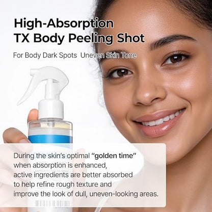 Dr.Melaxin TX Peel Shot Body Exfoliating Spray with Tranexamic Acid & Niacinamide, Brightening Body Care for Uneven Skin Tone, 200ml Avelisse