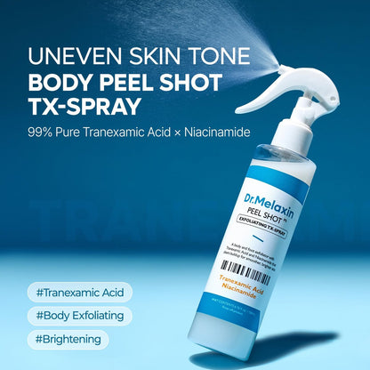 Dr.Melaxin TX Peel Shot Body Exfoliating Spray with Tranexamic Acid & Niacinamide, Brightening Body Care for Uneven Skin Tone, 200ml Avelisse