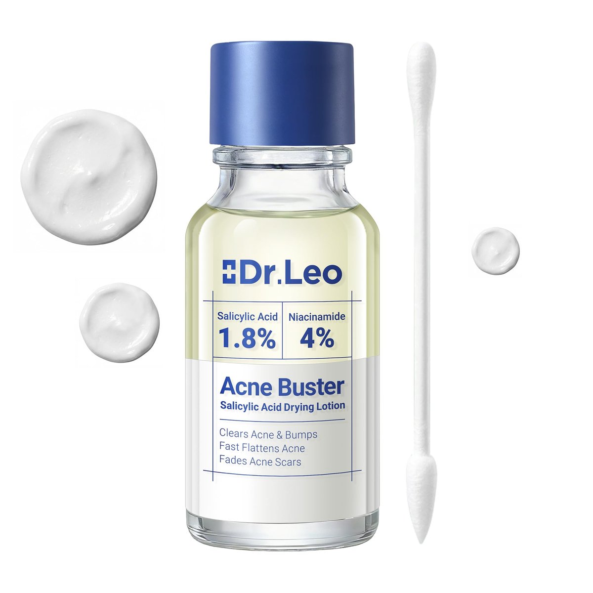 Dr.Leo 1.8% Salicylic Acid Spot Serum - Acne Drying Lotion for Sensitive Skin with Niacinamide, Fast Pimple Relief & Fades Marks, 0.34 fl oz Avelisse