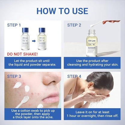 Dr.Leo 1.8% Salicylic Acid Spot Serum - Acne Drying Lotion for Sensitive Skin with Niacinamide, Fast Pimple Relief & Fades Marks, 0.34 fl oz Avelisse