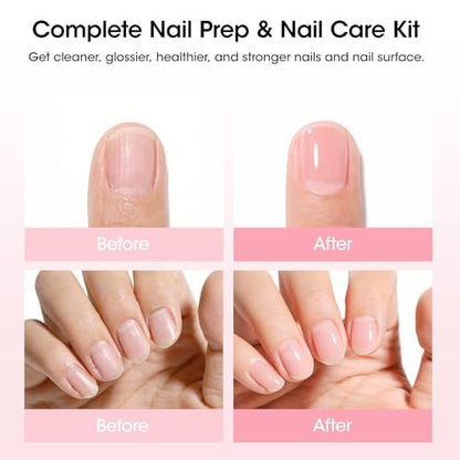 Gellen Nail Care Kit – Complete Manicure Tools Set with Nail Strengthener, Files, Cuticle Pusher, Oil, Remover, Clipper, and Brush Avelisse