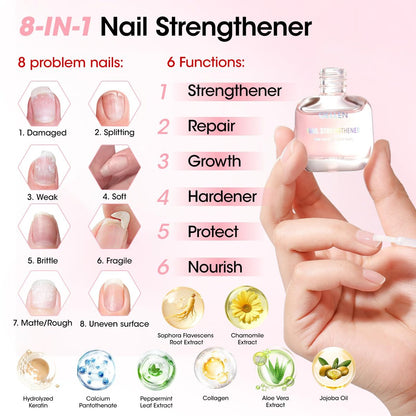 Gellen Nail Care Kit – Complete Manicure Tools Set with Nail Strengthener, Files, Cuticle Pusher, Oil, Remover, Clipper, and Brush Avelisse