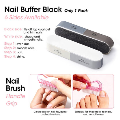 Gellen Nail Care Kit – Complete Manicure Tools Set with Nail Strengthener, Files, Cuticle Pusher, Oil, Remover, Clipper, and Brush Avelisse