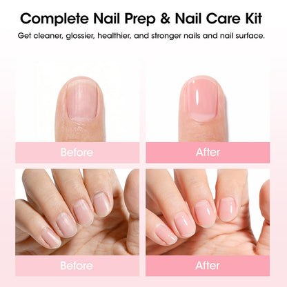 Gellen Nail Care Kit – Complete Manicure Tools Set with Nail Strengthener, Files, Cuticle Pusher, Oil, Remover, Clipper, and Brush Avelisse
