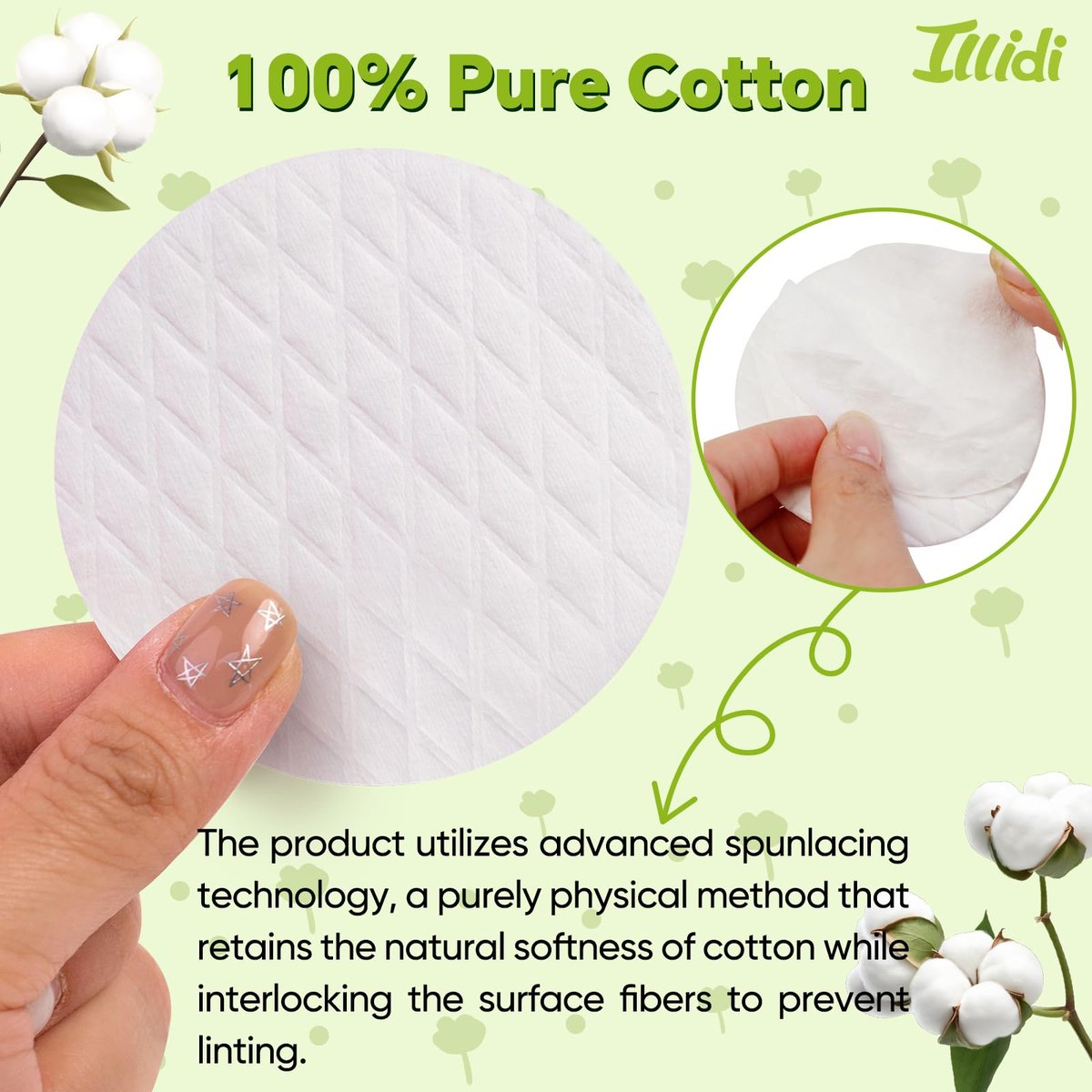 Extra Large Cotton Rounds 3.15 Inches - 120 Count, 100% Pure Cotton Pads for Makeup Removal and Face Cleansing - görsel 11
