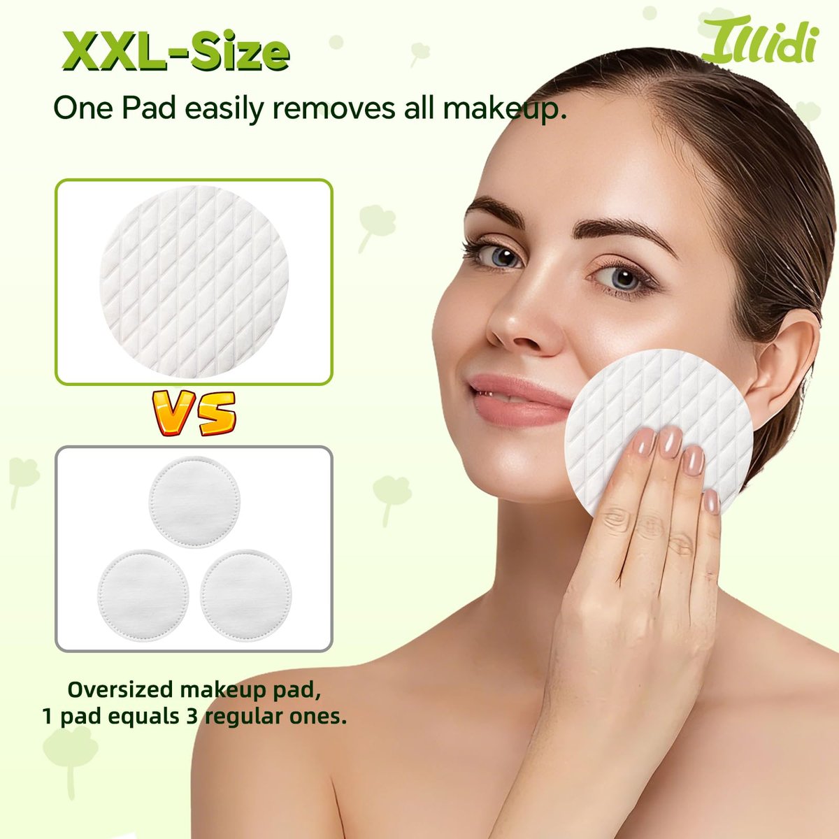 Extra Large Cotton Rounds 3.15 Inches - 120 Count, 100% Pure Cotton Pads for Makeup Removal and Face Cleansing - görsel 3