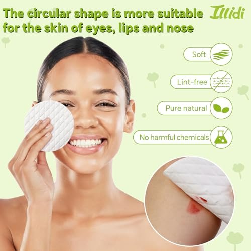Extra Large Cotton Rounds 3.15 Inches - 120 Count, 100% Pure Cotton Pads for Makeup Removal and Face Cleansing - görsel 10