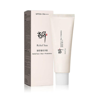 RELIEF SUN Relief Sun Organic Korean Sunscreen SPF50+ PA++++ Rice & Probiotics | Nourishing UV Protection for All Skin Types (1.69 fl oz)