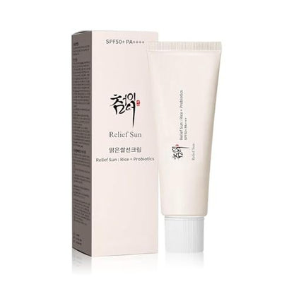 RELIEF SUN Relief Sun Organic Korean Sunscreen SPF50+ PA++++ Rice & Probiotics | Nourishing UV Protection for All Skin Types (1.69 fl oz)