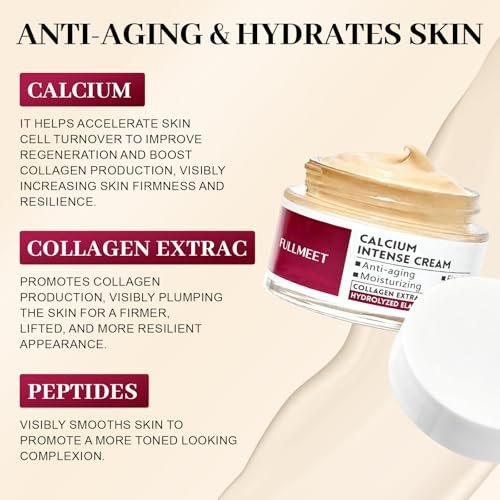 FullMeet Calcium Intense Cream – Collagen Volume Cream for Anti-Aging, Deep Wrinkles & Moisturizing, 1.76 oz Avelisse