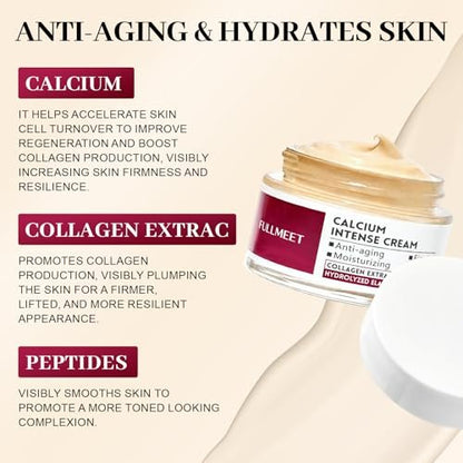 FullMeet Calcium Intense Cream – Collagen Volume Cream for Anti-Aging, Deep Wrinkles & Moisturizing, 1.76 oz Avelisse
