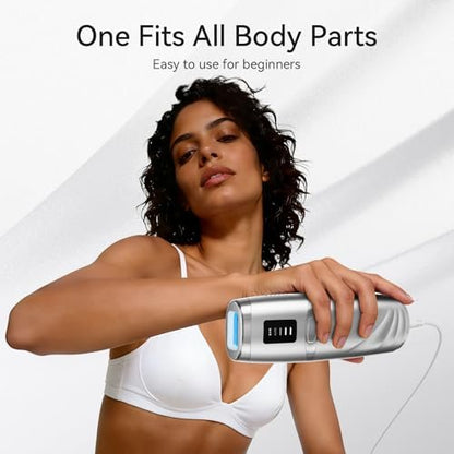 LIJAI IPL Laser Hair Removal Device for Women & Men – 999,999 Flashes Painless At-Home Hair Removal for Armpits Legs Arms Bikini Line, Silver Avelisse
