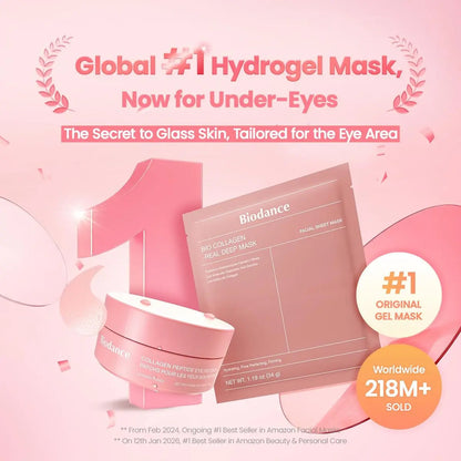 BIODANCE Collagen Peptide Eye Patches | Anti-Wrinkle & Smile Line Patches for Face | Under Eye Mask for Fine Lines & Eye Bags | Korean Skincare Travel Essentials & Self Care Gifts for Women (60 Count) Avelisse