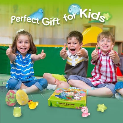 Easter Bath Bombs for Kids with Toys Inside - 12 Pack Glow-in-The-Dark Surprise Fizz Balls, Gentle & Safe, Perfect Basket Stuffers for Girls & Boys Avelisse