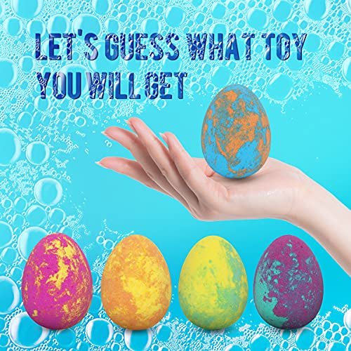 Easter Bath Bombs for Kids with Toys Inside - 12 Pack Glow-in-The-Dark Surprise Fizz Balls, Gentle & Safe, Perfect Basket Stuffers for Girls & Boys Avelisse