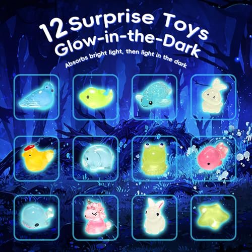 Easter Bath Bombs for Kids with Toys Inside - 12 Pack Glow-in-The-Dark Surprise Fizz Balls, Gentle & Safe, Perfect Basket Stuffers for Girls & Boys Avelisse