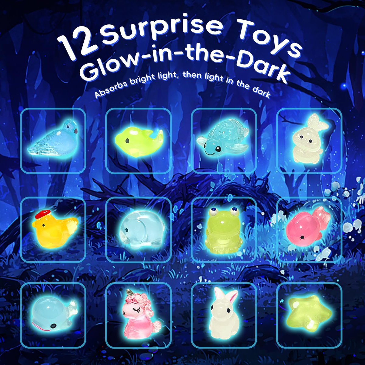Easter Bath Bombs for Kids with Toys Inside - 12 Pack Glow-in-The-Dark Surprise Fizz Balls, Gentle & Safe, Perfect Basket Stuffers for Girls & Boys Avelisse