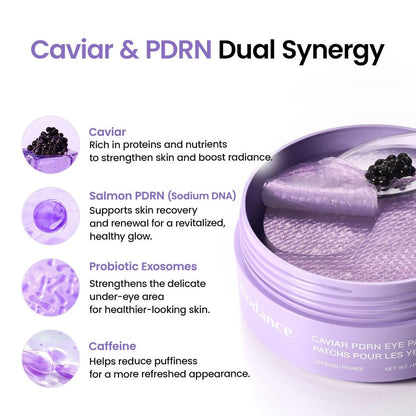 BIODANCE Caviar PDRN Eye Patches – 60 Count Nourishing Under Eye Patches for Dark Circles, Depuffing Eye Mask for Puffy & Tired Eyes, Korean Skin Care Travel Essentials & Self Care Gifts for Women Avelisse