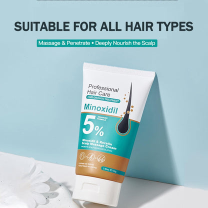 5% Minoxidil Scalp Massage Cream for Hair Growth – Extra Strength with Keratin & Ginger Root Extract for Women and Men Avelisse