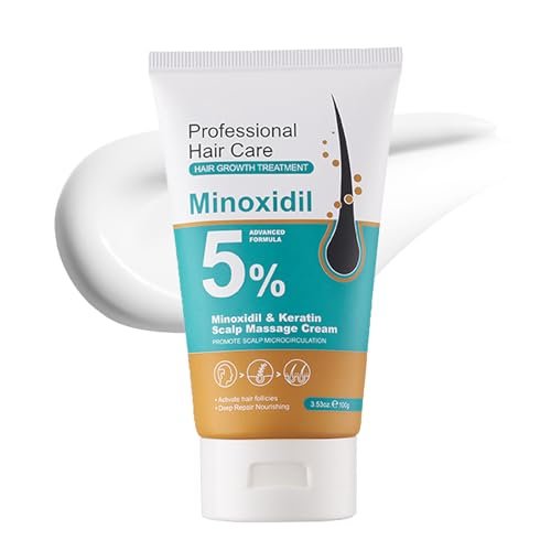 5% Minoxidil Scalp Massage Cream for Hair Growth – Extra Strength with Keratin & Ginger Root Extract for Women and Men Avelisse