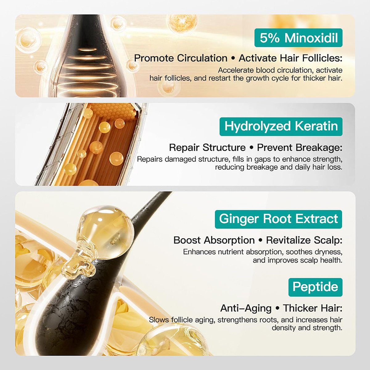 5% Minoxidil Scalp Massage Cream for Hair Growth – Extra Strength with Keratin & Ginger Root Extract for Women and Men Avelisse