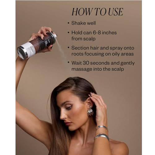 IGK First Class After Dark Charcoal Detox Dry Shampoo for Dark & Brunette Hair - Brown Tint, No White Residue, Oil Absorbing & Odor Eliminating - 6.5 oz Avelisse