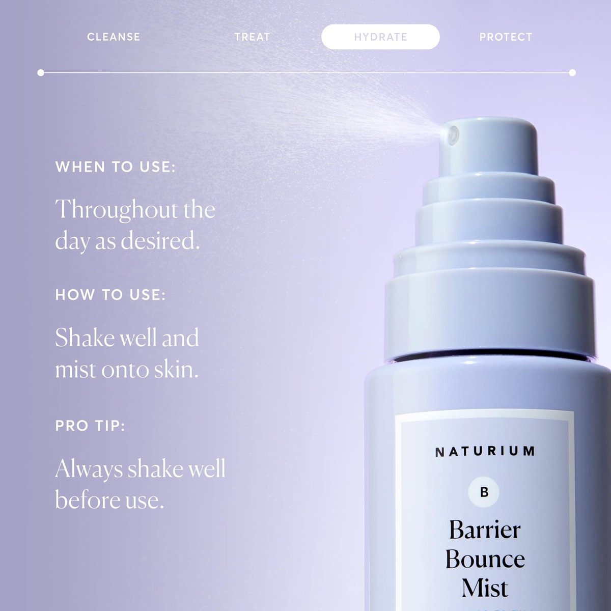 Naturium Barrier Bounce Mist - Hydrating Face Mist with Urea, Squalane, Plant-Derived Ceramide & Aloe, 3.4 fl oz - görsel 7