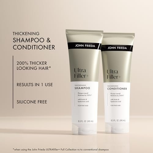 John Frieda ULTRAfiller+ Thickening Shampoo and Conditioner Set for Fine Hair, 8.3 Fl Oz Each (Pack of 2) Avelisse