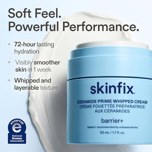 Skinfix Ceramide Prime Whipped Cream - Lightweight Face Moisturizer with Niacinamide & Peptides - 1.7 oz, Fragrance Free, Vegan & Cruelty Free Avelisse