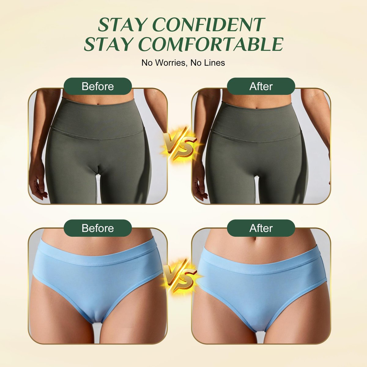 HoogRees Camel Front Area Coverage Pads for Women - 3 Pack Invisible Silicone Inserts Concealer for Leggings, Swimwear & Tight Clothing Avelisse