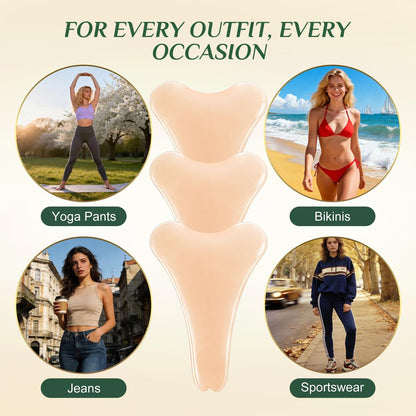 HoogRees Camel Front Area Coverage Pads for Women - 3 Pack Invisible Silicone Inserts Concealer for Leggings, Swimwear & Tight Clothing Avelisse