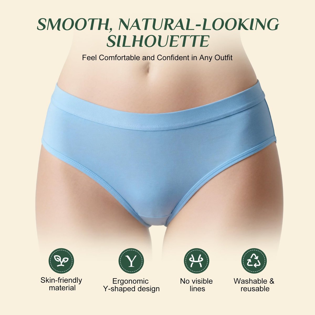 HoogRees Camel Front Area Coverage Pads for Women - 3 Pack Invisible Silicone Inserts Concealer for Leggings, Swimwear & Tight Clothing Avelisse