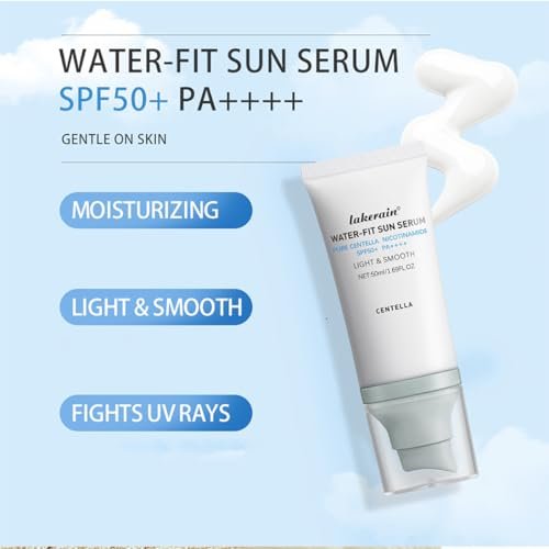 Madagascar Centella Sunscreen SPF 50 - Face Sunscreen Long-Lasting Protection, No White Cast for Dry Oily Skin, Moisturizing Non-Sticky Centella Water-Fit Sun Serum for All Skin (2 PCS Blue) Avelisse