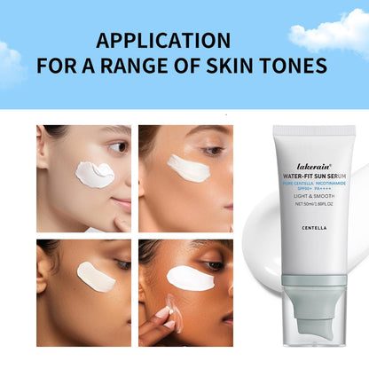 Madagascar Centella Sunscreen SPF 50 - Face Sunscreen Long-Lasting Protection, No White Cast for Dry Oily Skin, Moisturizing Non-Sticky Centella Water-Fit Sun Serum for All Skin (2 PCS Blue) Avelisse