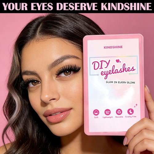 KINDSHINE Lash Clusters Kit Wispy 608pcs D Curl 80D & 100D, 12-20mm Natural Individual Eyelash Clusters, DIY Eyelash Extension for Beginners - görsel 14