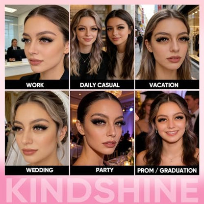 KINDSHINE Lash Clusters Kit Wispy 608pcs D Curl 80D & 100D, 12-20mm Natural Individual Eyelash Clusters, DIY Eyelash Extension for Beginners