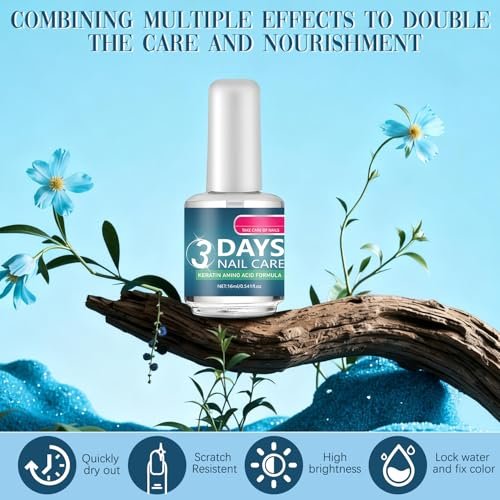 3 Days Nail Care - Strengthening and Hydration, Keratin Amino Acid Formula Nail Treatment Oil, for Dry, Weak & Fragile Nails (2-Pack) - görsel 6