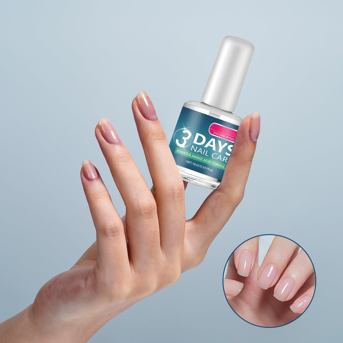 3 Days Nail Care - Strengthening and Hydration, Keratin Amino Acid Formula Nail Treatment Oil, for Dry, Weak & Fragile Nails (2-Pack) - görsel 3